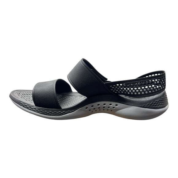 Crocs LiteRide 360 Sandals for Women, Black/Light Grey 11 Casual Beach Vacation - Picture 5 of 10